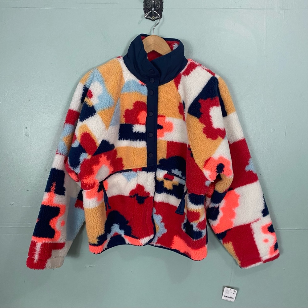 Free People Hit The‎ Slopes Fleece Jacket Coral Carpet Sherpa XS - Picture 2 of 5